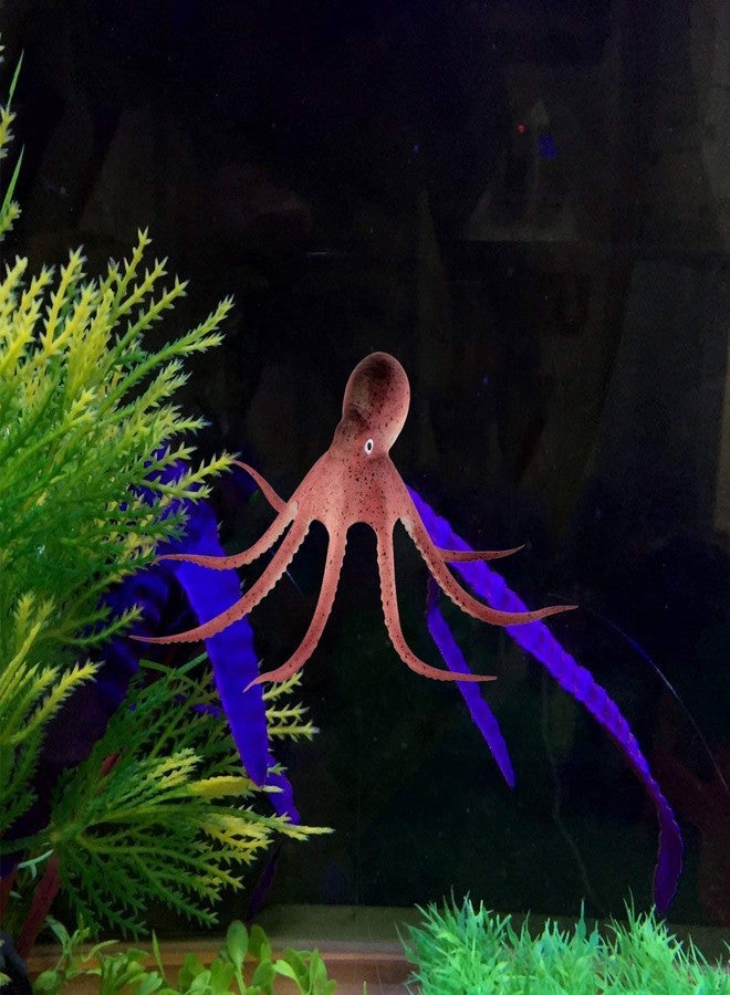 COMOK Lifelike Silicone Artificial Moving Floating Octopus Ornament with Suction Cup for Aquarium Fish Tank Decoration - Image 3